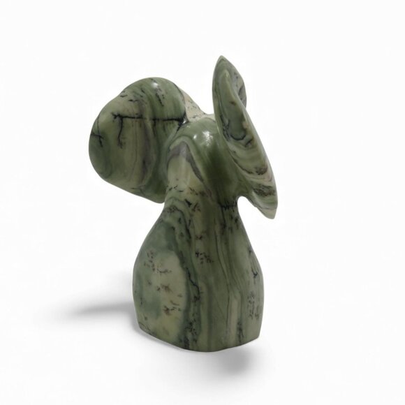 Hand Carve Butter Jade Stone Elephant Sculpture from South Africa 4.7" - Picture 4 of 10